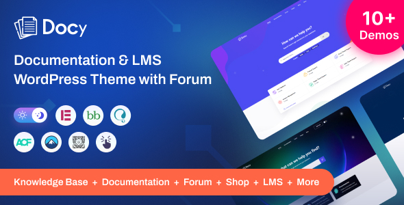Docy - Premium Documentation, Knowledge base & LMS WordPress Theme with Forum skywebsitez