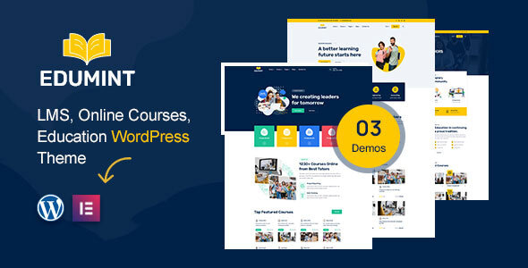 Edumint – LMS, Online Courses, Education WordPress Theme with Forum With Hosting and Domain